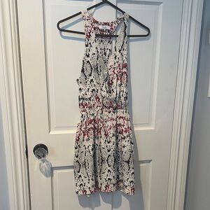 Parker Black and Red Snakeskin print Dress